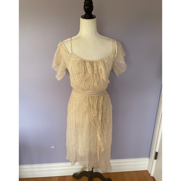 Free People *Rare* chiffon metallic dress - Picture 6 of 6